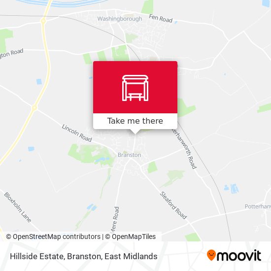 Hillside Estate, Branston map