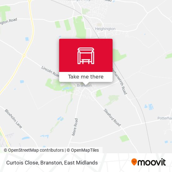 Curtois Close, Branston map