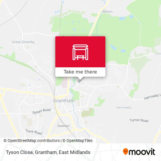 Tyson Close, Grantham map