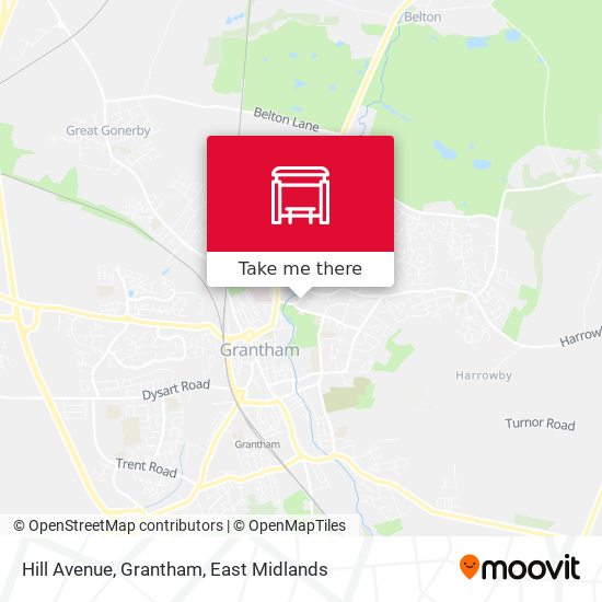 Hill Avenue, Grantham map