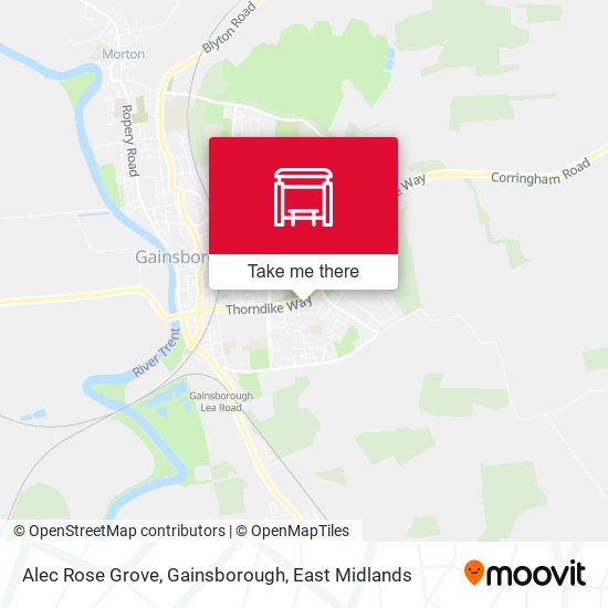 Alec Rose Grove, Gainsborough map