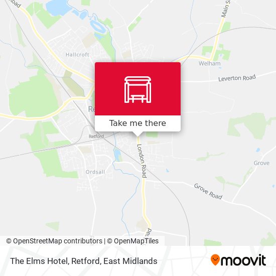 The Elms Hotel, Retford map