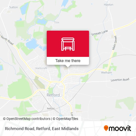 Richmond Road, Retford map