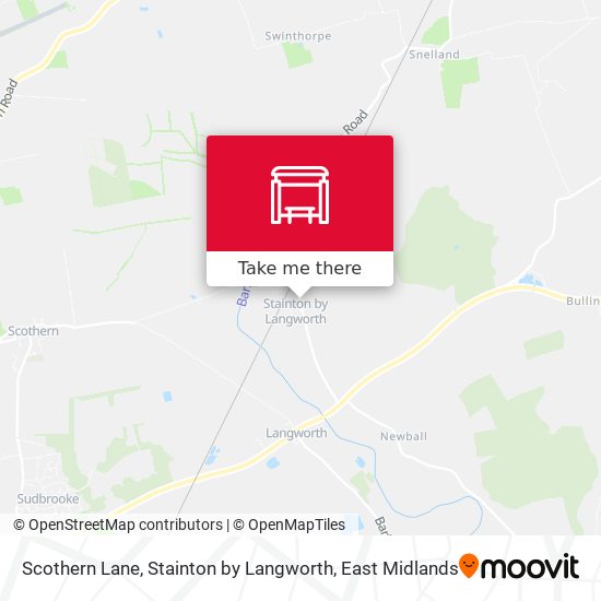 Scothern Lane, Stainton by Langworth map