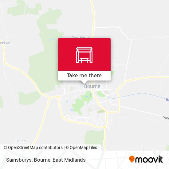 Sainsburys, Bourne map