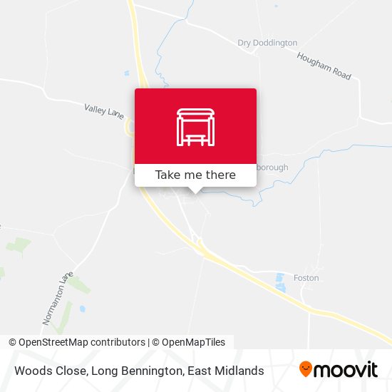 Woods Close, Long Bennington map