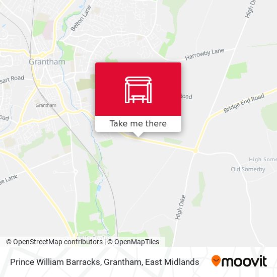 Prince William Barracks, Grantham map