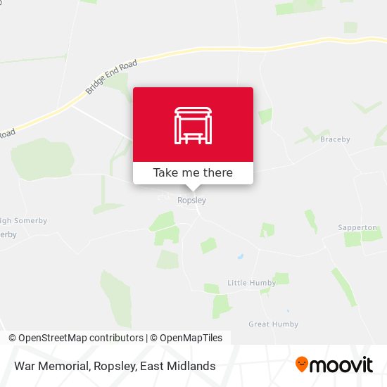 War Memorial, Ropsley map