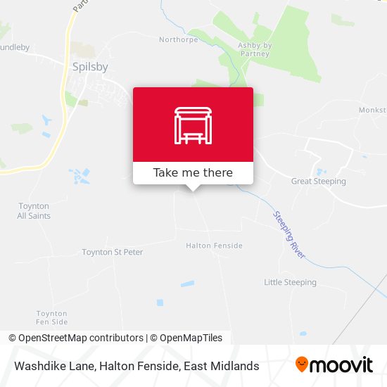 Washdike Lane, Halton Fenside map