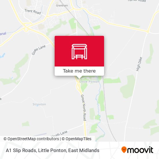 A1 Slip Roads, Little Ponton map