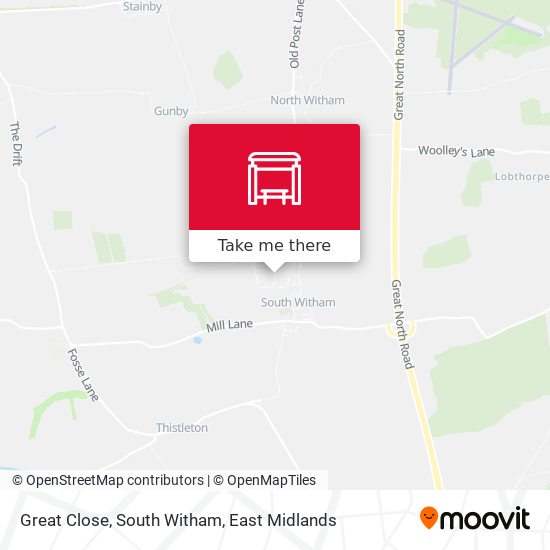 Great Close, South Witham map