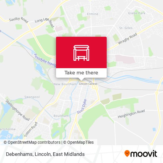 Debenhams, Lincoln map