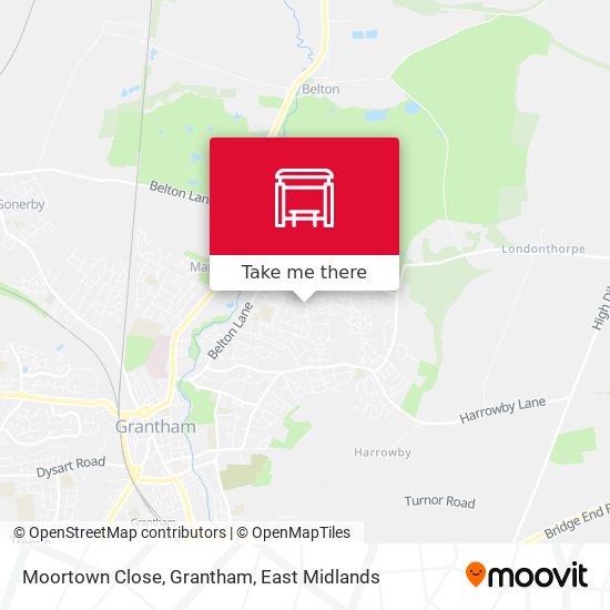 Moortown Close, Grantham map