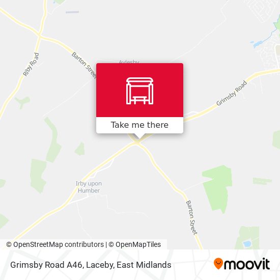 Grimsby Road A46, Laceby map