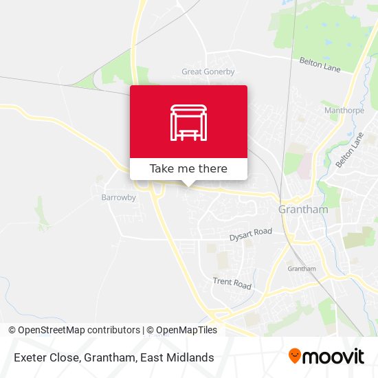 Exeter Close, Grantham map