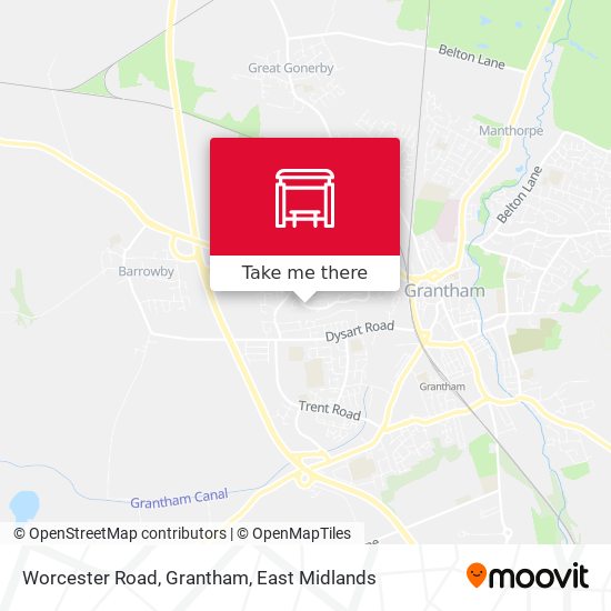 Worcester Road, Grantham map