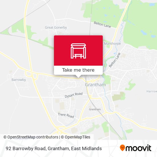92 Barrowby Road, Grantham map