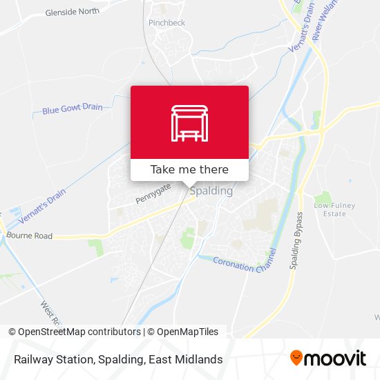 Railway Station, Spalding map