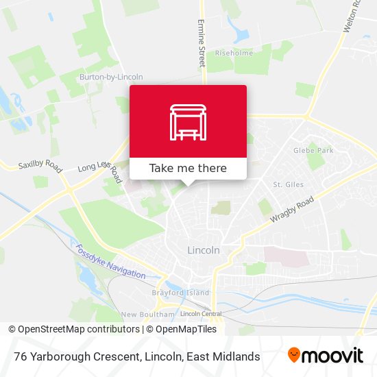 76 Yarborough Crescent, Lincoln map
