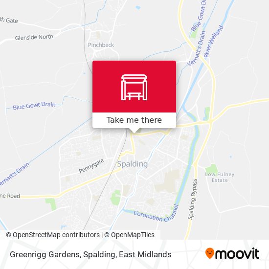 Greenrigg Gardens, Spalding map