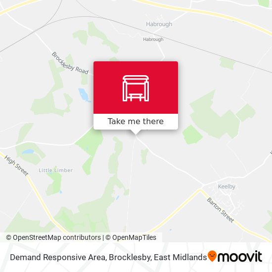 Demand Responsive Area, Brocklesby map