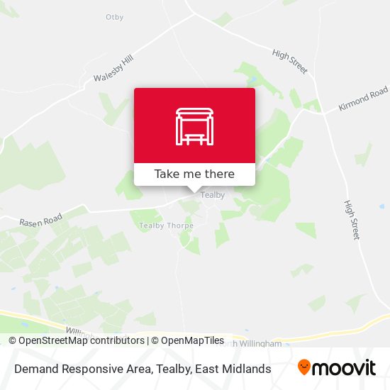 Demand Responsive Area, Tealby map