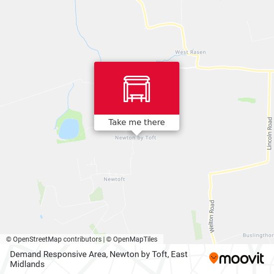 Demand Responsive Area, Newton by Toft map