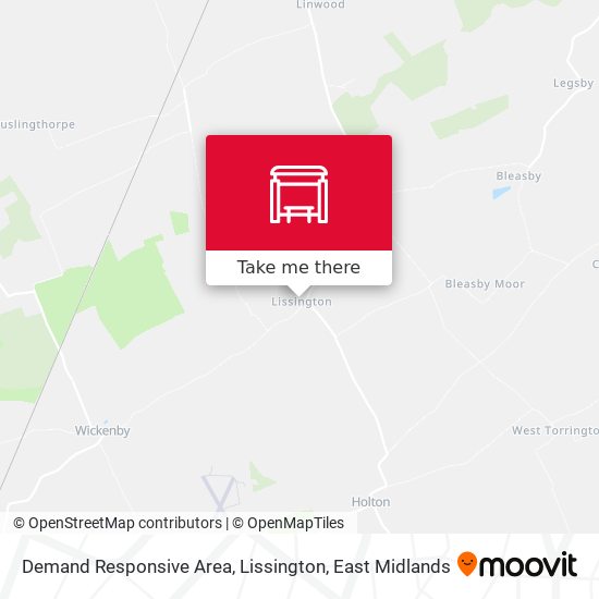 Demand Responsive Area, Lissington map