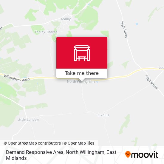 Demand Responsive Area, North Willingham map