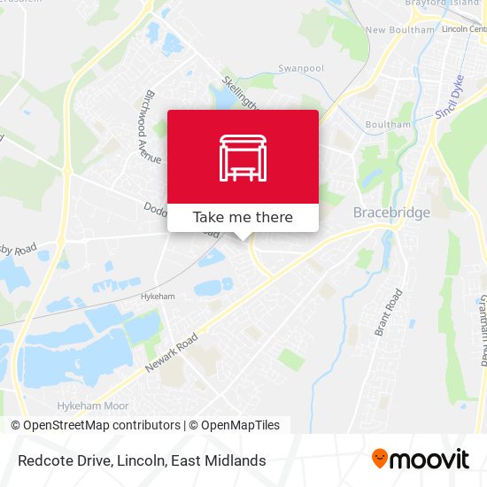 Redcote Drive, Lincoln map