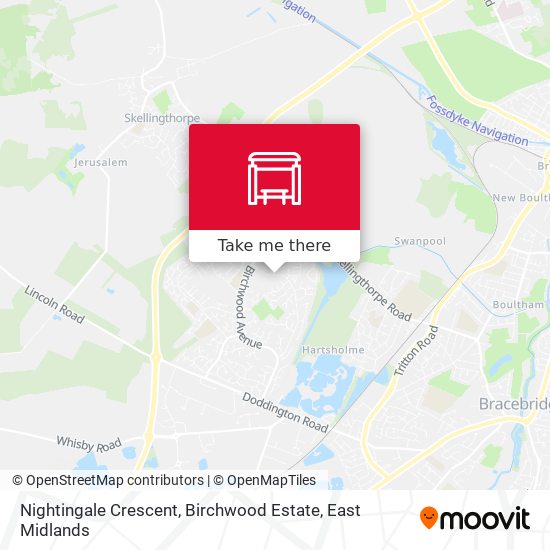 Nightingale Crescent, Birchwood Estate map