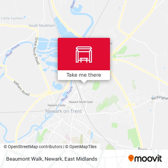 Beaumont Walk, Newark map