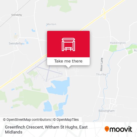 Greenfinch Crescent, Witham St Hughs map