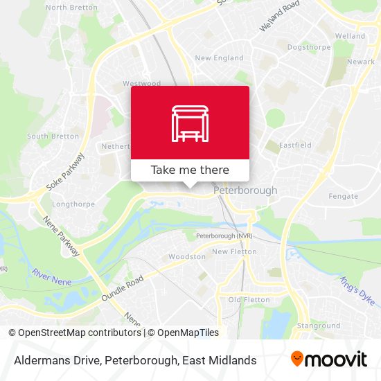 Aldermans Drive, Peterborough map
