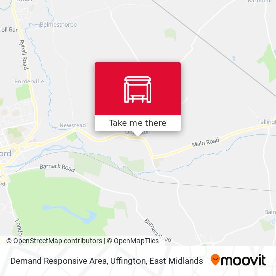 Demand Responsive Area, Uffington map