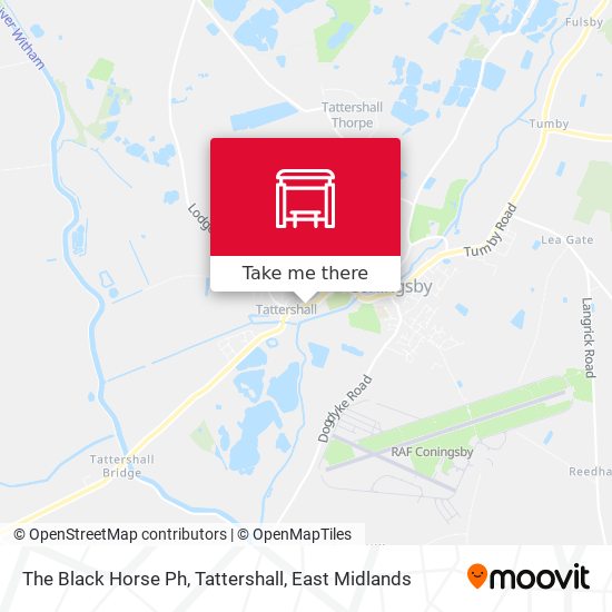 The Black Horse Ph, Tattershall map