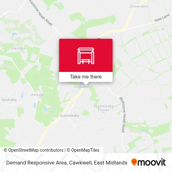 Demand Responsive Area, Cawkwell map
