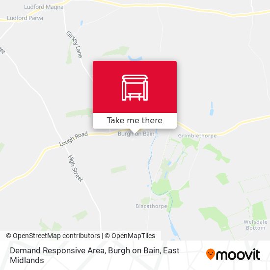 Demand Responsive Area, Burgh on Bain map