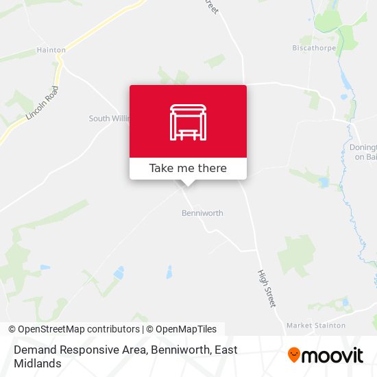 Demand Responsive Area, Benniworth map
