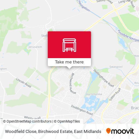 Woodfield Close, Birchwood Estate map