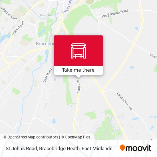 St John's Road, Bracebridge Heath map