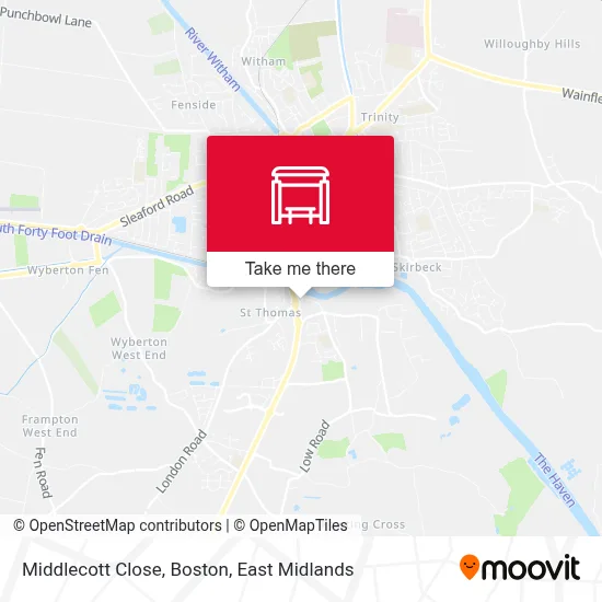 Middlecott Close, Boston map