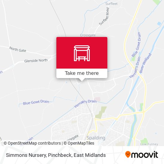 Simmons Nursery, Pinchbeck map