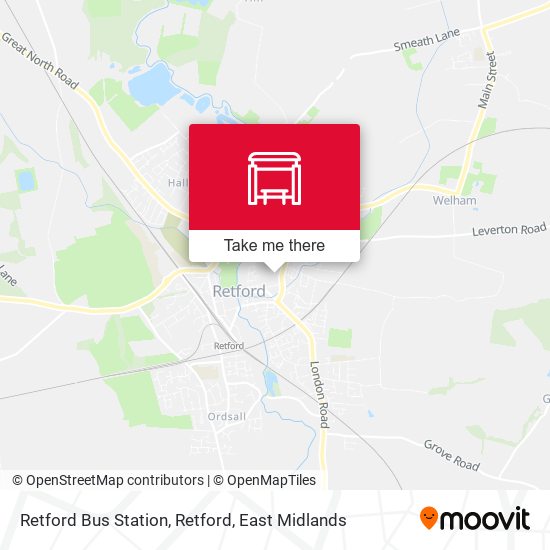 Retford Bus Station, Retford map