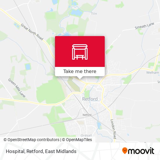 Hospital, Retford map