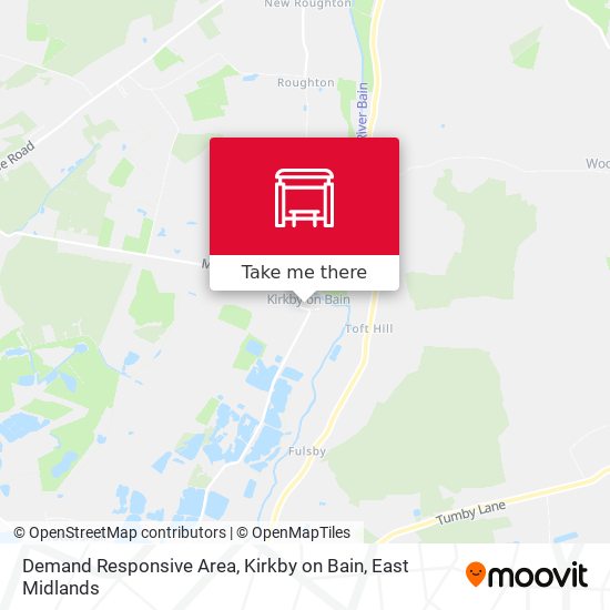 Demand Responsive Area, Kirkby on Bain map