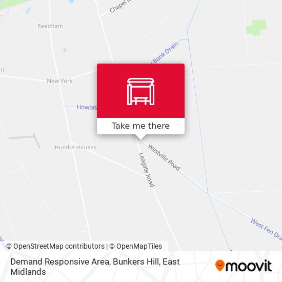 Demand Responsive Area, Bunkers Hill map