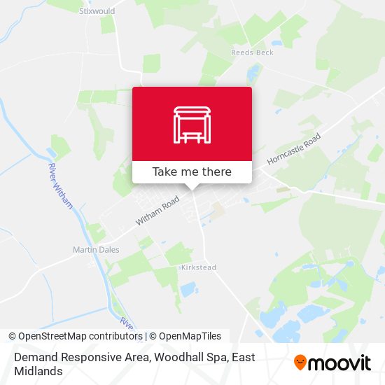 Demand Responsive Area, Woodhall Spa map