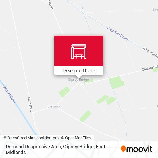 Demand Responsive Area, Gipsey Bridge map