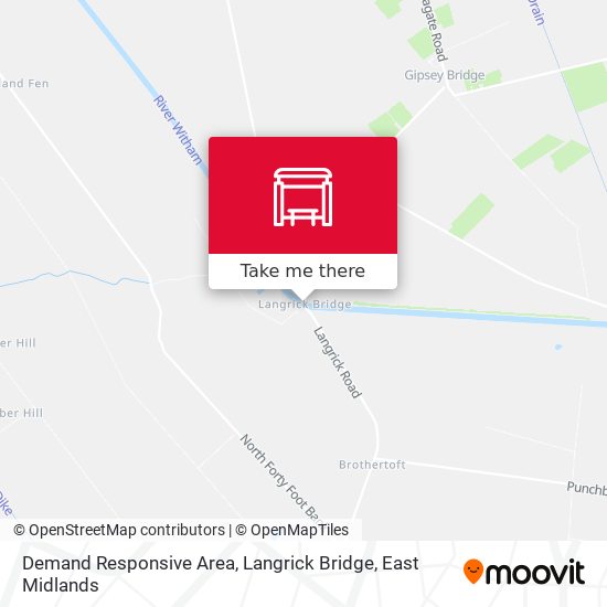 Demand Responsive Area, Langrick Bridge map